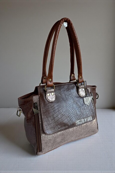 Cartera MILA Combinada Marrón Jaspeado Cartera MILA Combinada Marrón Jaspeado