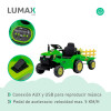 Tractor con Remolque Lumax a Batería con luces y sonido mp3 Verde