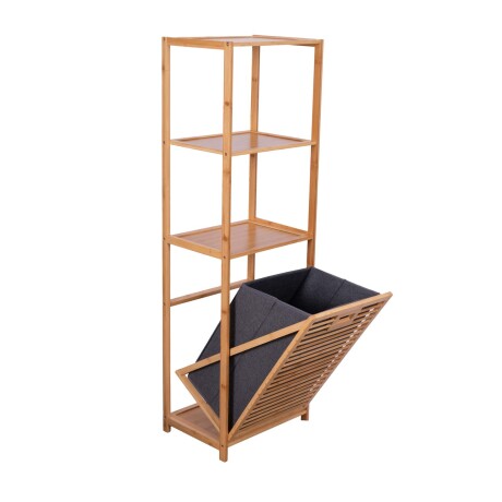 ESTANTERIA CESTO DE BAÑO BAMBU NATURAL-BEIGE PANAMA