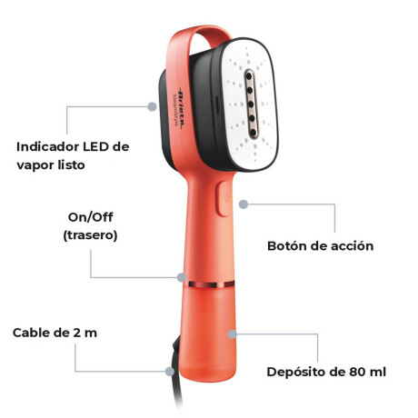 PLANCHA A VAPOR ARIETE 1200W NARANJA CORAL MOD.4301