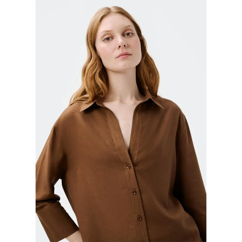 CAMISA FEM MARROM ESCURO