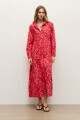 Maxi vestido estampa floral rojo