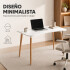 Escritorio Combohome Milan Mesa 100 Cm Laqueada Home Office Color Blanco