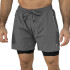 SHORT 2N1 MEN POLY/SPX EVERLAST 5" FORCE CH M6 CHARCOAL