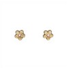 Caravanas Flor de oro - Oro bajo -Zirconia - CA8058 conpiedra