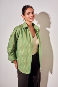 Camisa Rayada Verde