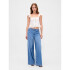 FLTR SLV SQ NK PEPLUM TOP NEW OFF WHITE
