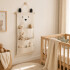Organizador Colgante Osito Con 3 Bolsillos Para Bebé 60x20cm Blanco