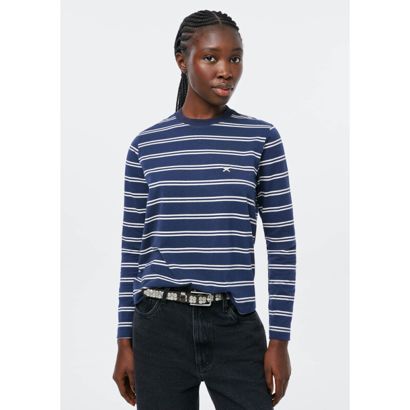 BLUSA ML FEM AZUL CARIBE/CHUMBO/BLANCO