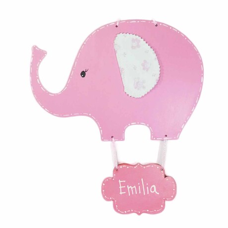 Cartel de puerta Elefante rosa
