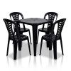 JUEGO DE JARDIN 4 SILLAS Y MESA BELA VISTA NEGRA MOR CUADRADA PATAS FIJAS 70X70 Juego De Jardin 4 Sillas Y Mesa Bela Vista Negra Mor Cuadrada Patas Fijas 70x70