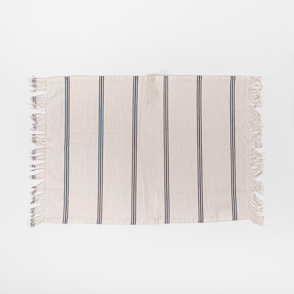 Individual 35x46 con Flecos Tusor Soft Rayas Azul