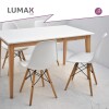 Pack 2 Sillas De Comedor Eames Lumax De Diseño Moderno Con Patas De Madera Blanco