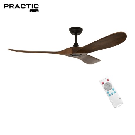 Ventilador de Techo Practic Life FS52930 60" con 3 Aspas de Madera y Control Remoto Ventilador de Techo Practic Life FS52930 60" con 3 Aspas de Madera y Control Remoto