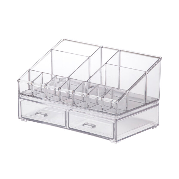 ORGANIZADOR COSMETICOS 22X12X12 CMS CRISTAL TRANSPARENTE