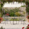 Silla Simil Rattan Ovalada Gris