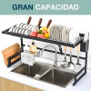 Secaplatos Escurridor 85cm Sobre Lavaplato Acero Inoxidable Color Negro mate Secaplatos Escurridor 85cm Sobre Lavaplato Acero Inoxidable Color Negro Mate