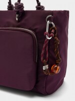 Bolso Tote De Nylon Con Colgante M burdeos