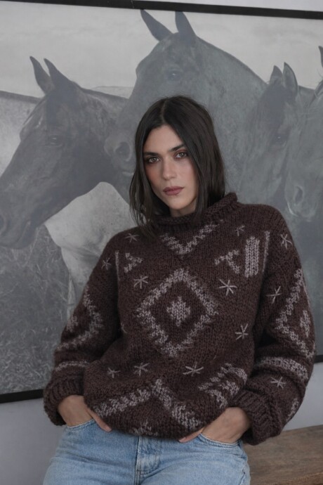 Sweater Gitano Lana Base Chocolate