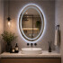 Espejo Oval Led De Pared Led07 50 X 70 Cm Desempañado ESPEJO OVAL LED07 50X70