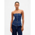 STRAPLESS DENIM TOP - DARK WASH RINSED