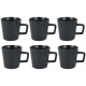 Set x6 Taza de asa recta en cerámica 325ml TOKIO NEGRO