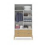 ROPERO 2 PUERTAS LINEA WOOD BLANCO