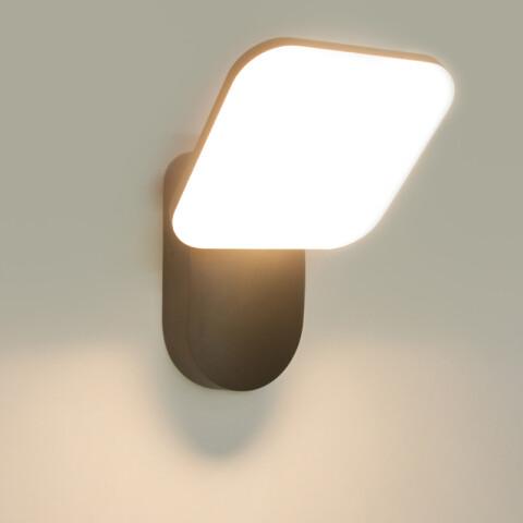 Aplique pared led negro 12W cálida 840lm 120° IP65 ZU0350