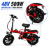 Bicicleta Eléctrica Sg04 Pl 16" 500w 100kg 35kmh ROJO