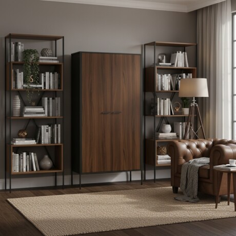 ARMARIO 2 PUERTAS ESTANTERIA BIBLIOTECA ORGANIZADOR MULTIUSO CON ESTRUCTURA DE METAL ARMARIO 2 PUERTAS ESTANTERIA BIBLIOTECA ORGANIZADOR MULTIUSO CON ESTRUCTURA DE METAL