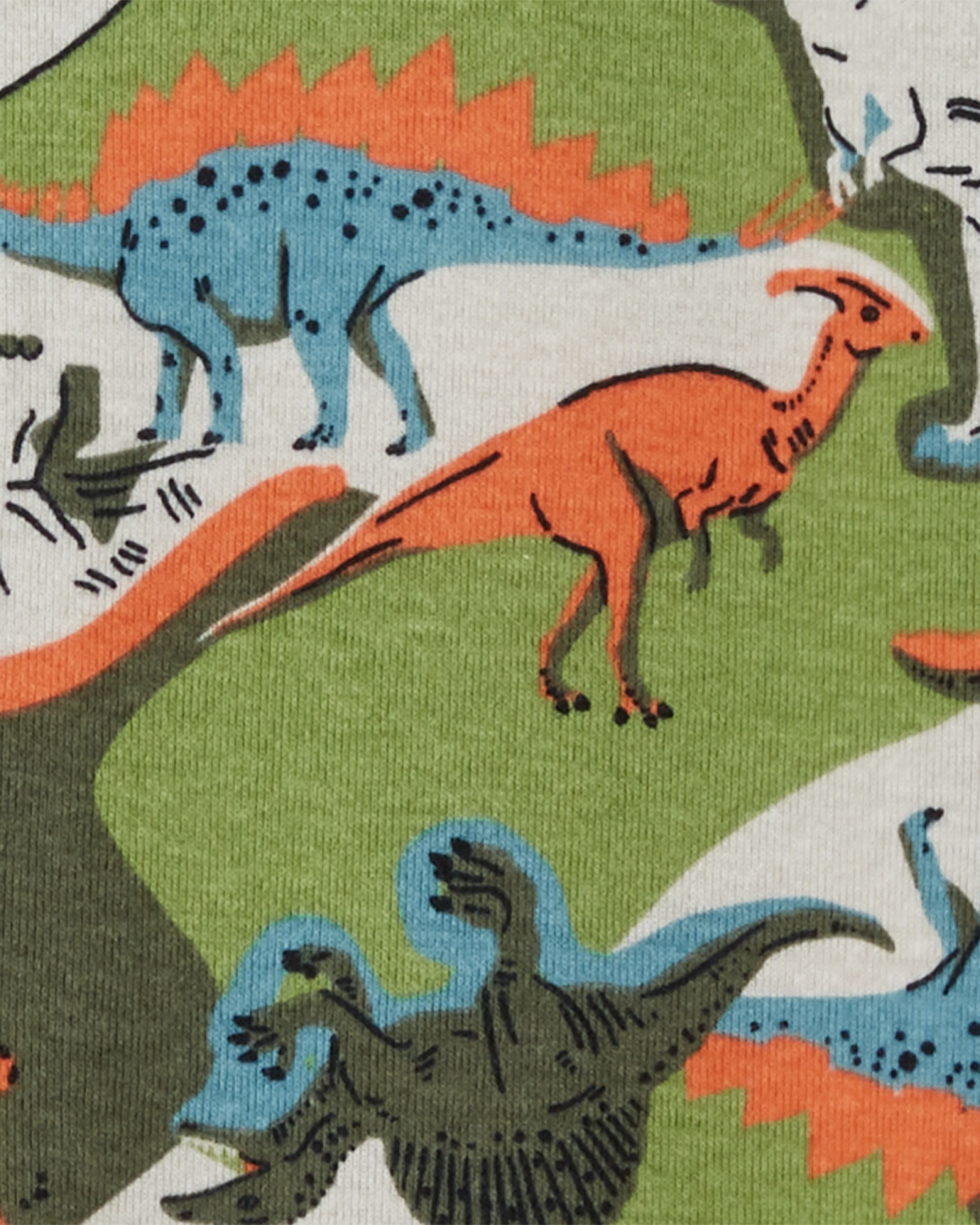 Pijama una pieza de algodón con pie, diseño dinos Sin color
