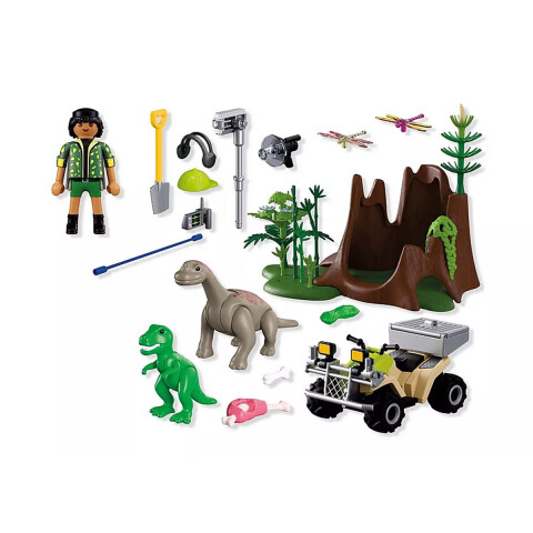 Explorador con Auto de Cueva Dinosaurio Playmobil 58 Piezas U