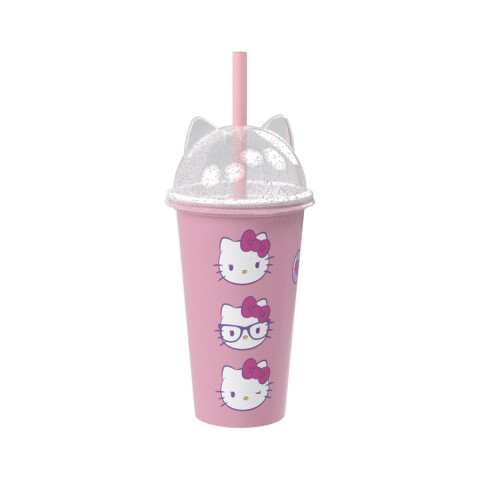 Vaso Plástico Milk Shake con Forma y Pajita Kitty 500 ml U