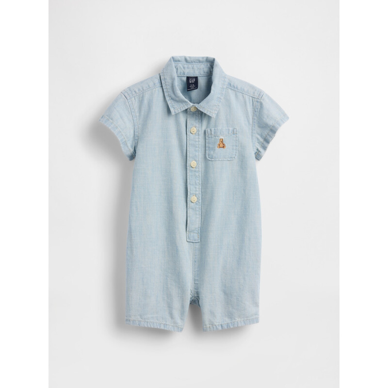 MFD B SS BTTN DOWN SHORTIE MEDIUM WASH