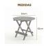 Mesa Plegable Auxiliar Circular Madera Vintage Rústica Gris