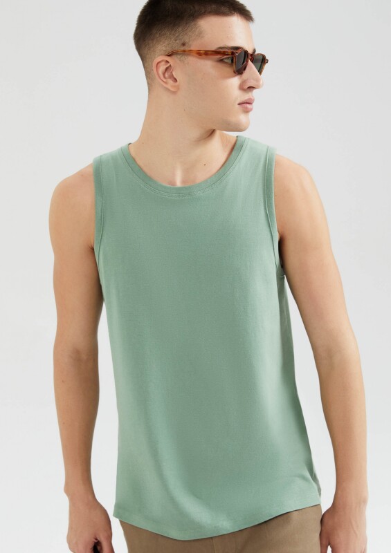 CAMISETA REGATA MASC AZUL CARIBE/CHUMBO/BLANCO