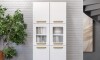 Armario 6 Puetas Vidrio Steel Blanco