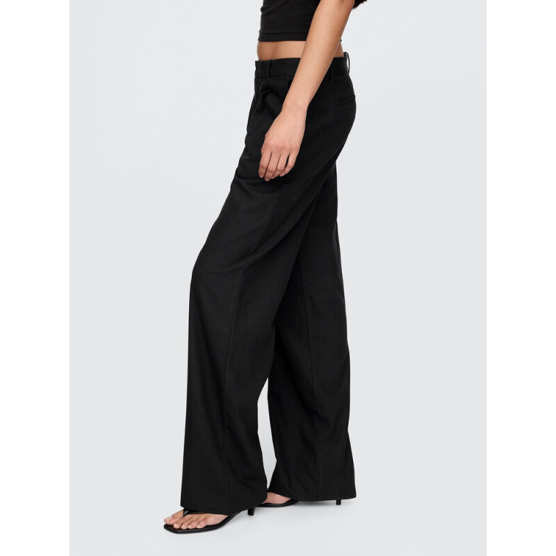 365 LR WIDE LEG - LINEN BASIC BLACK 2
