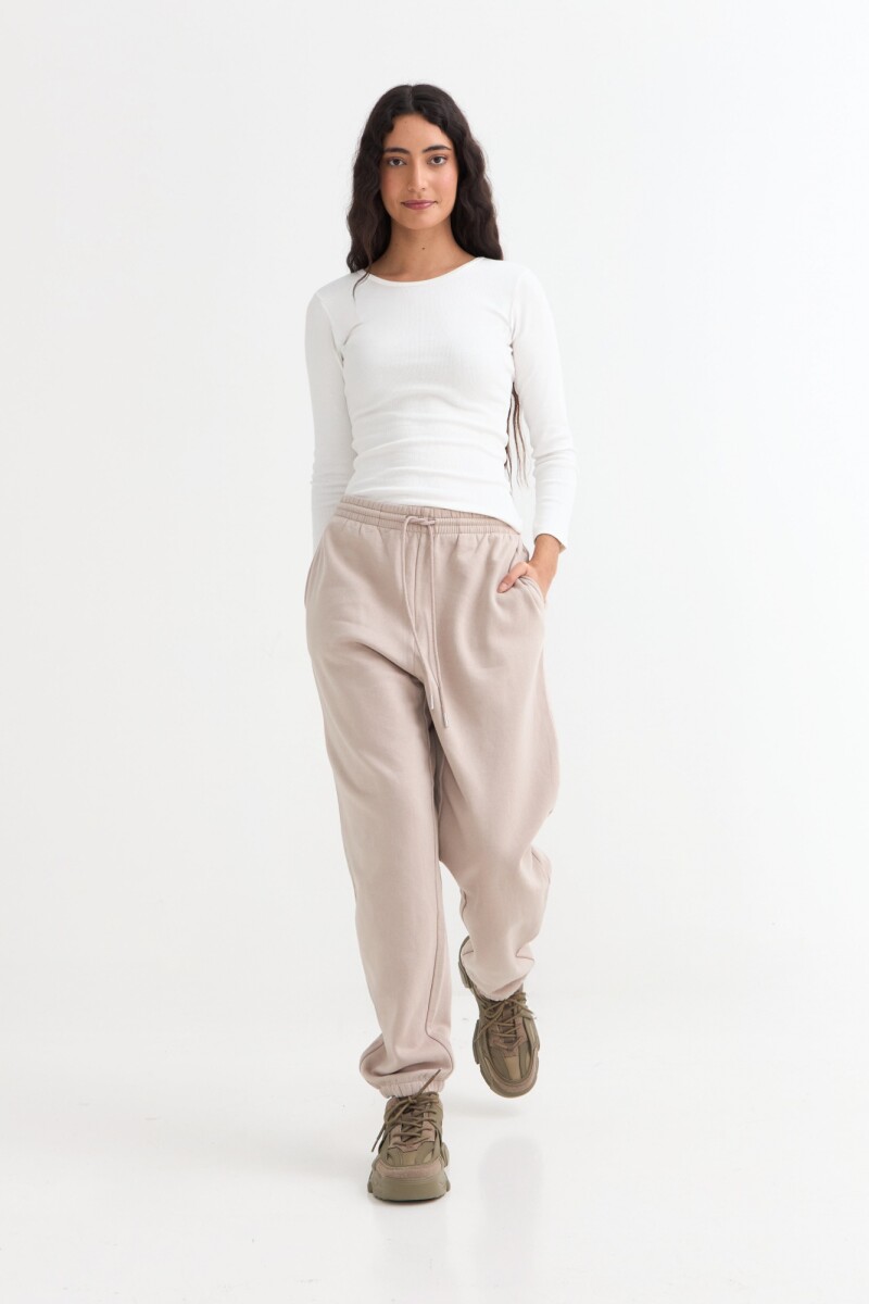 Pantalón jogger felpa BEIGE