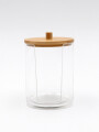ORGANIZADOR DISCOS ALGODÓN C/BAMBU TRANSPARENTE