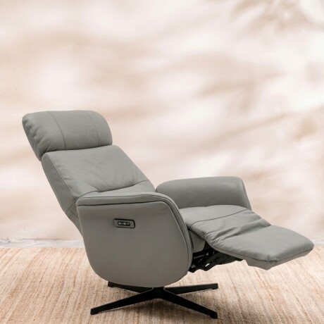 Sillón Reclinable Cuero Flora Gris U