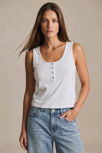 Musculosa Con Botones Algodón Nacar