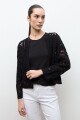 Chaqueta tejida crochet negro