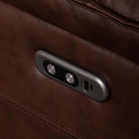 RECLINER ELÉCTRICO 1 CUERPO CUERO-Y-SIMIL-CUERO MARRON JOSHUA