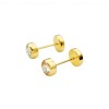 Abridores Punto de luz-Oro 18k-Piedra Zirconia-AB9502 conpiedra