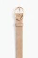Cinturón simil gamuza beige