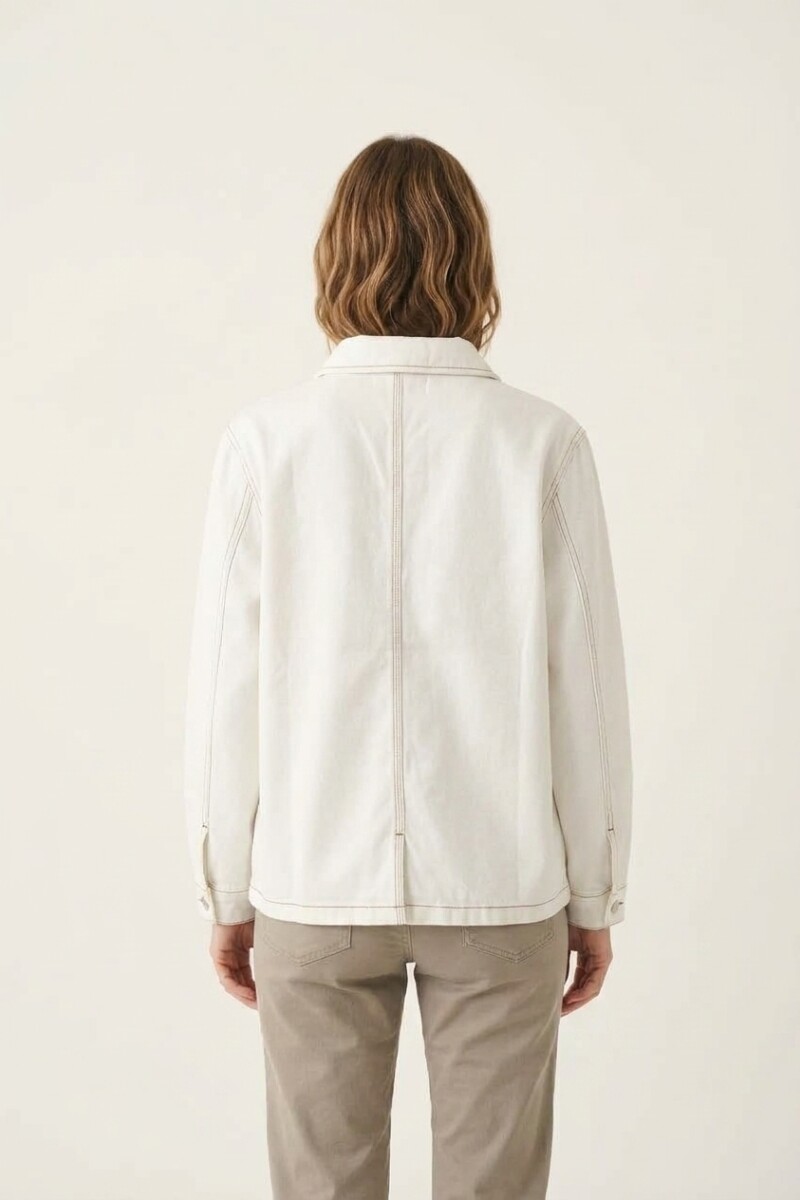 Campera denim larga BLANCO