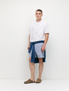 012405 CAMISA HARRINGTON LABEL Blanco