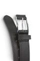 Cinturón de cuero vacuno jeanero de 3.5cm Negro