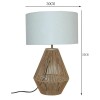 Lámpara de Mesa Mosa con Fibras Naturales Blanca y Marrón Lámpara de Mesa Mosa con Fibras Naturales Blanca y Marrón